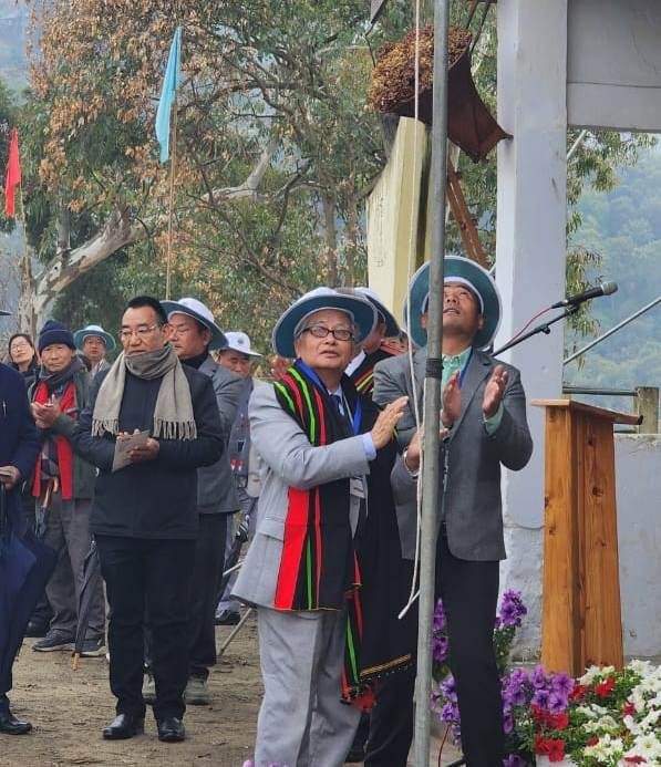 Kuolachalie Seyie during 60th Wrestling Meet 2024 of Western Angami Youth Organization at Jotsoma in Kohima district on February 2.